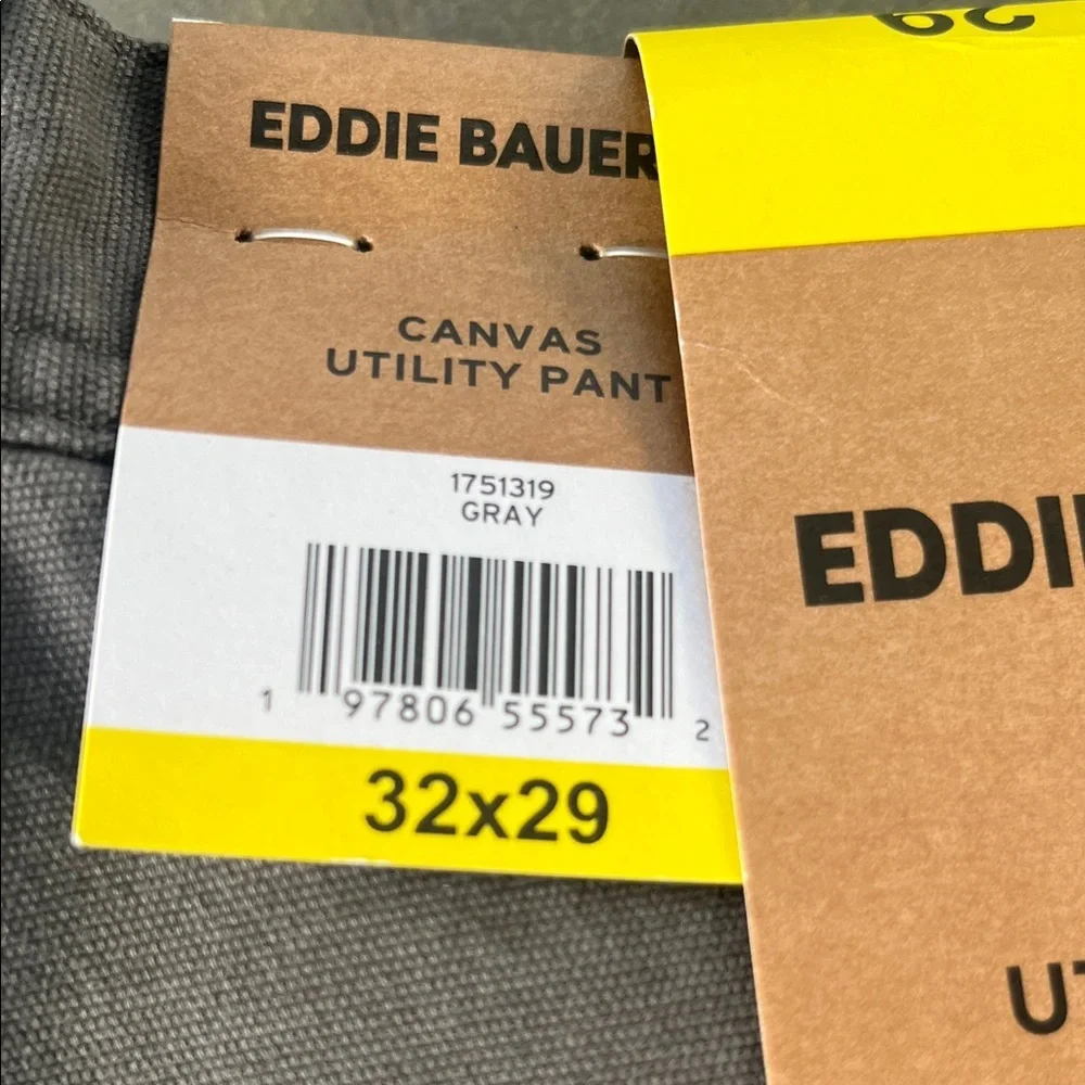 Eddie Bauer Gray canvas utility pants 32 x 29 NWT